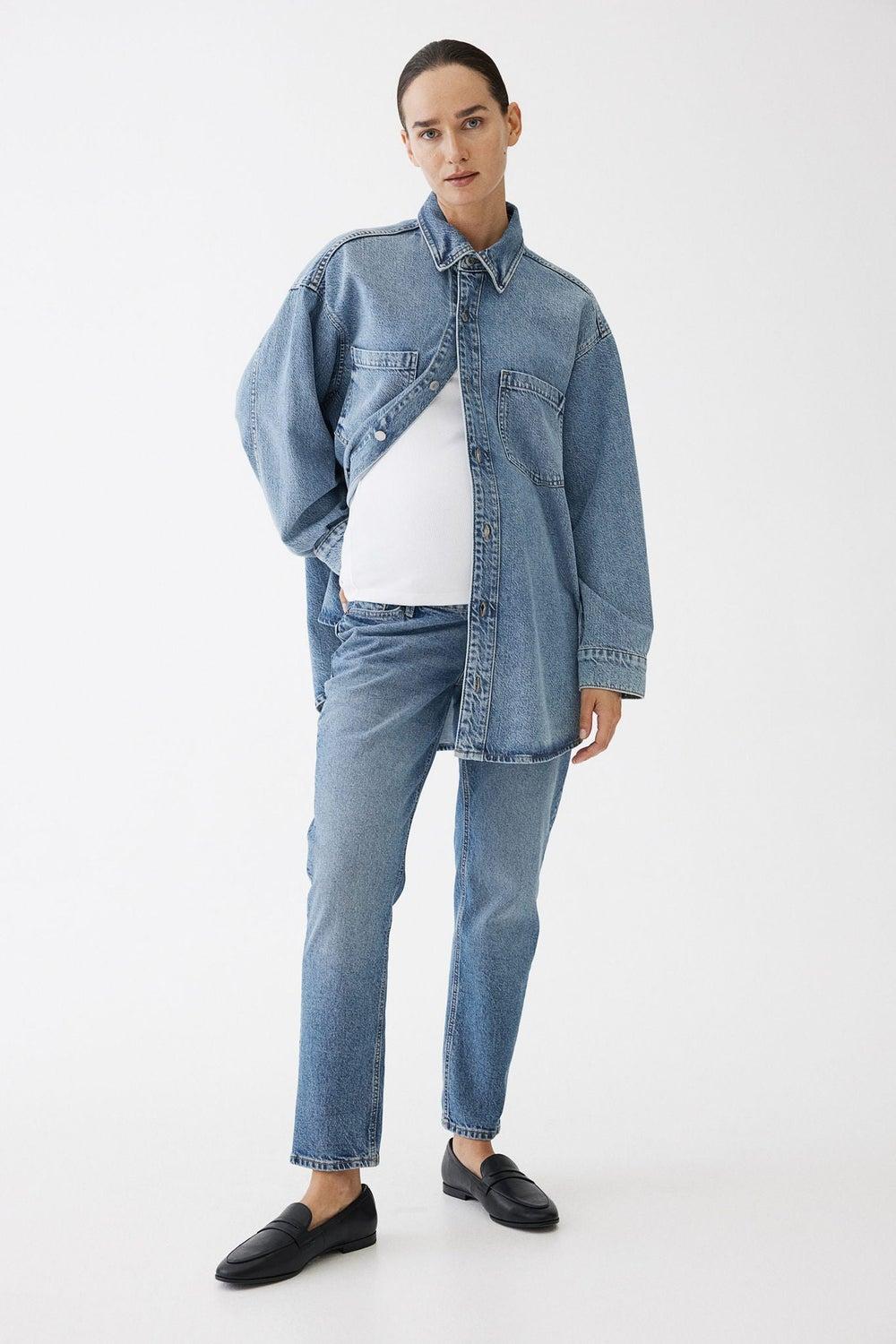 Mama Tapered Stretch Denim Jeans - Image 1