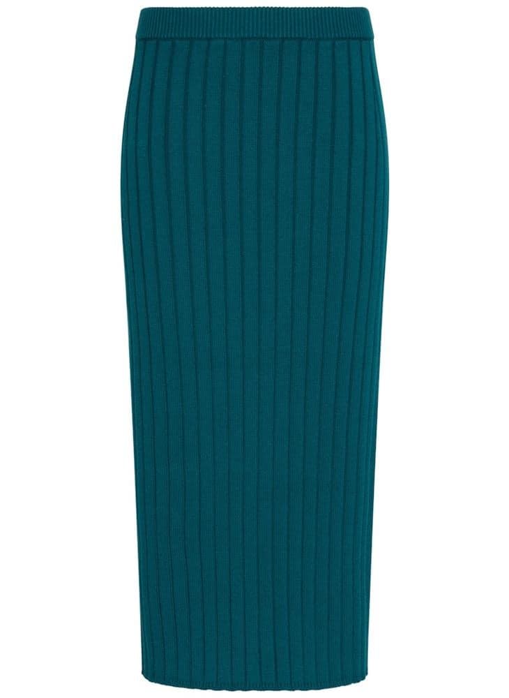 Calvin Klein Ribbed Knit Midi Skirt - Image 1