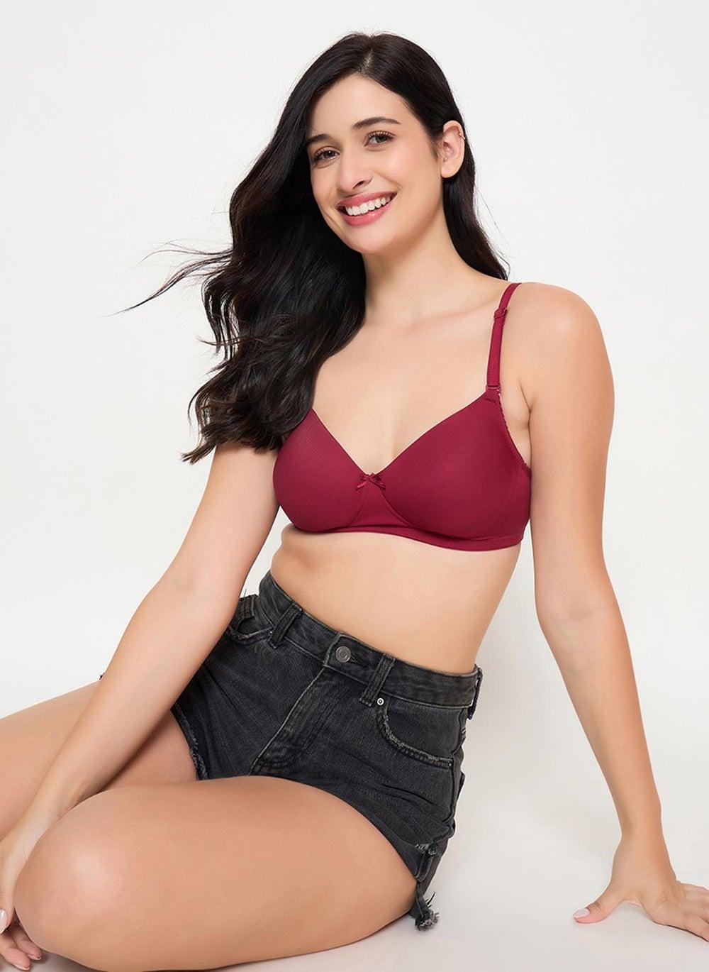 Clovia Maroon Multiway Padded Non-Wired Full Coverage Bra - Image 1
