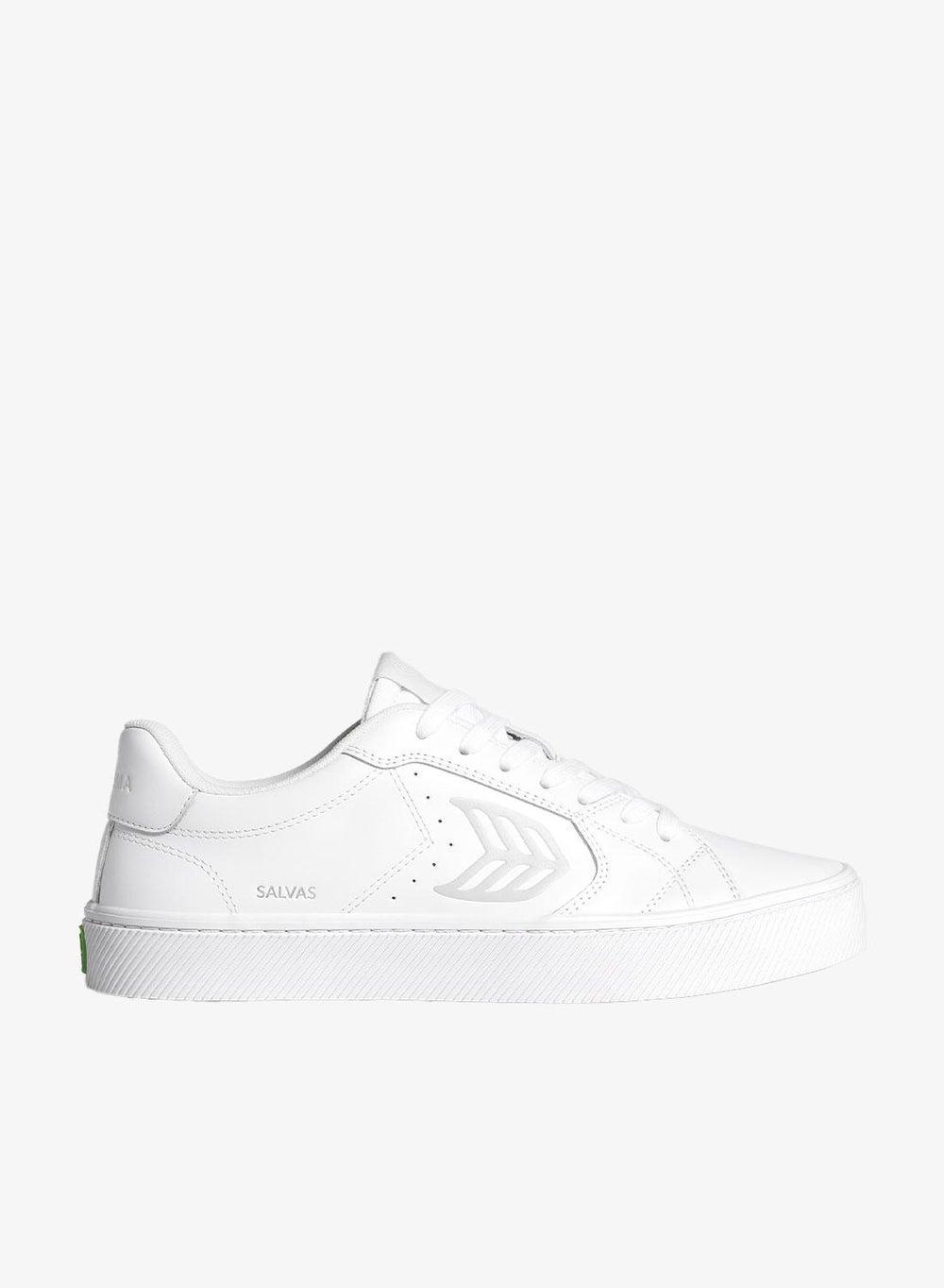 SALVAS White Leather Classic Low-Top Sneakers - Image 1