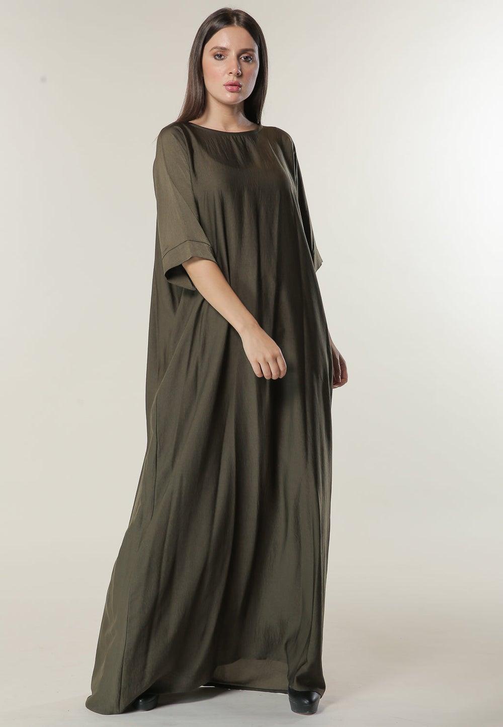 Refined Crew Neck Casual Abaya for Effortless Elegance - Image 1