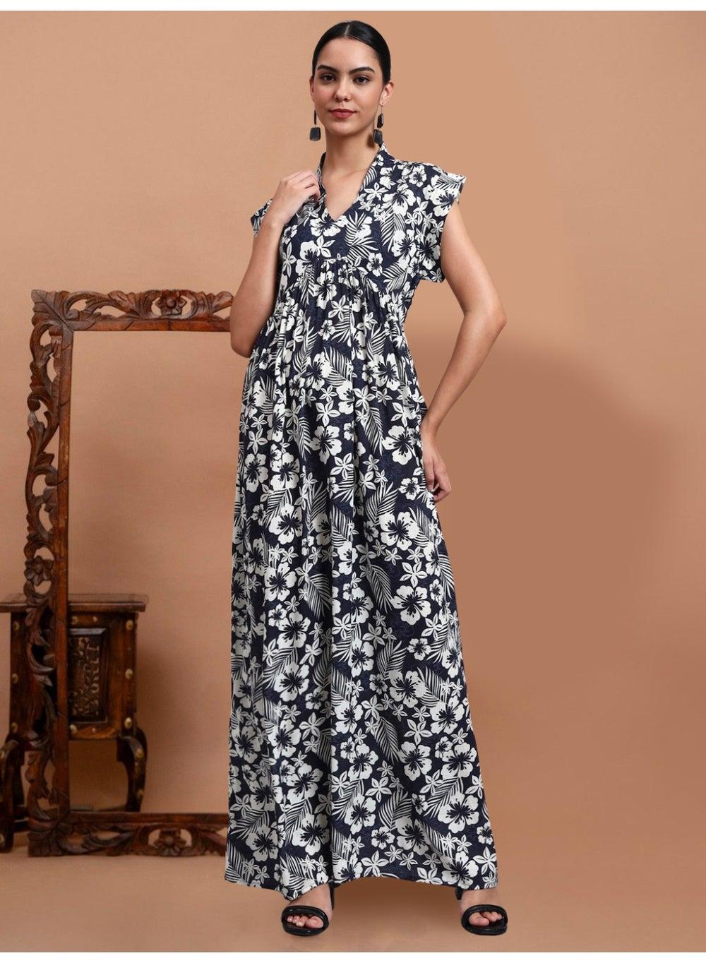 Printed Cotton Jalabiya AL3697A with Elegant Cap Sleeves - Image 1