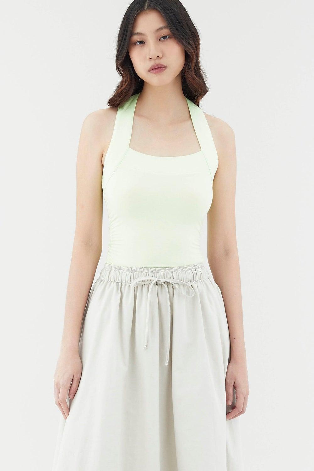 Felerie Drape Halter Top – Sleek Open-Back Fit - Image 1