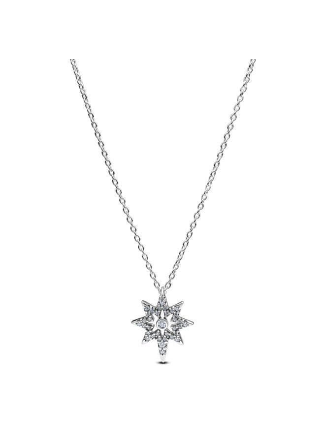 North Star Sterling Silver CZ Pendant Necklace - Image 1