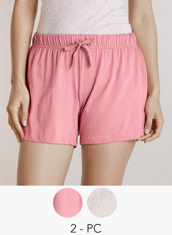 Set of 2 Soft Drawstring Nightwear Shorts - Image 1