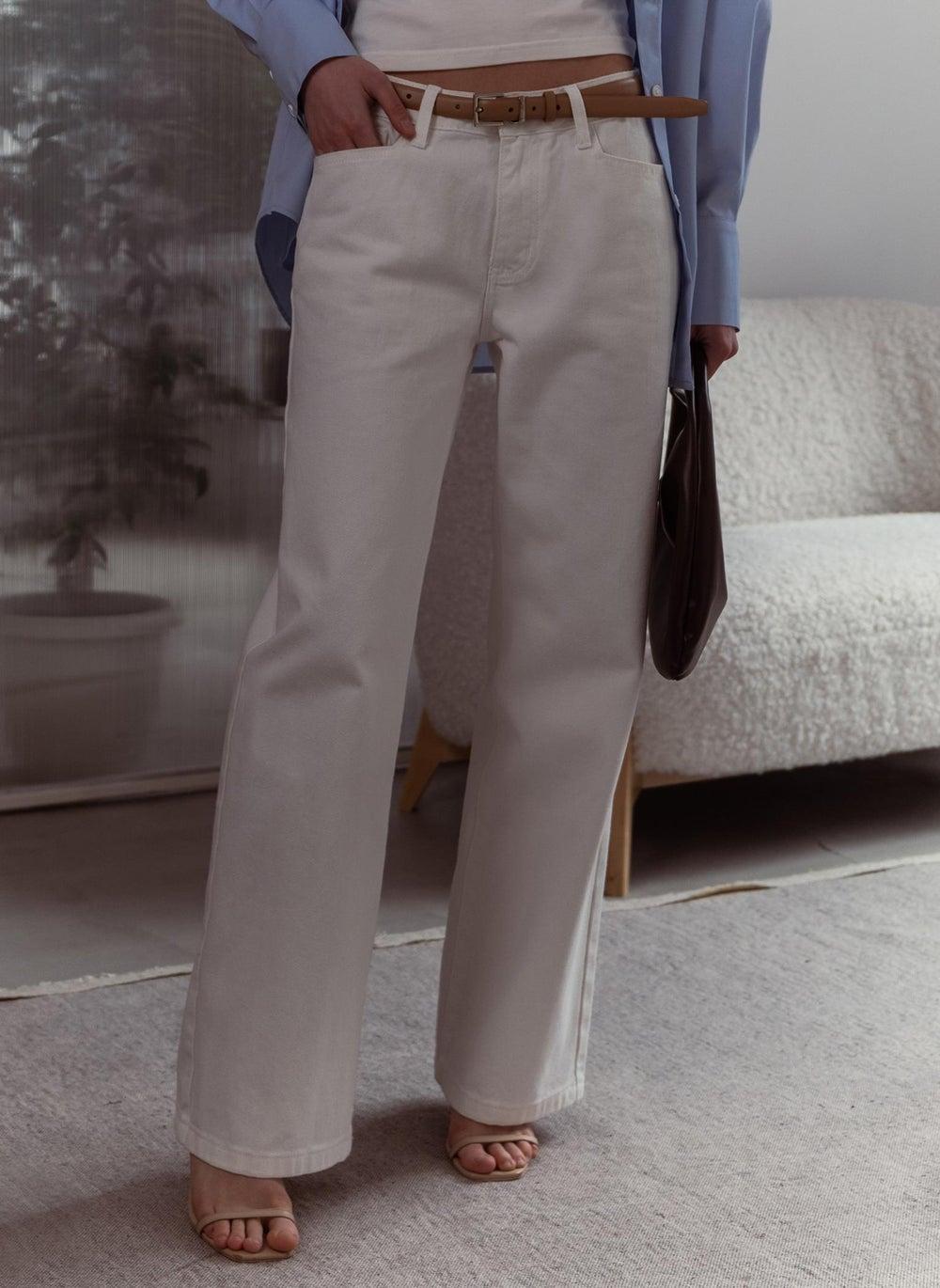 Low-Rise Loose Fit Wide Leg Denim Jeans - Image 1