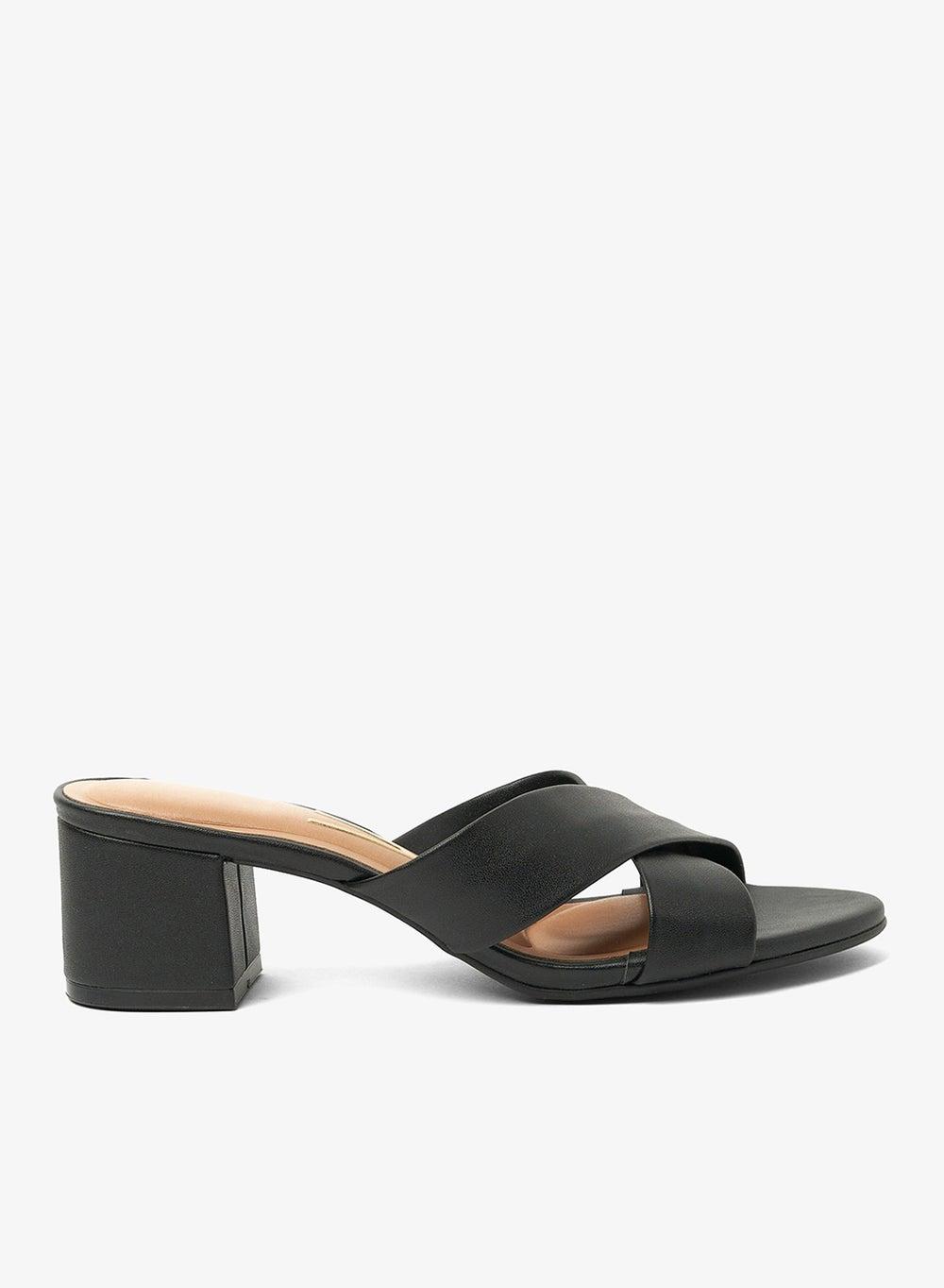 Willow Cross Strap Mid Heel Comfort Sandals - Image 1