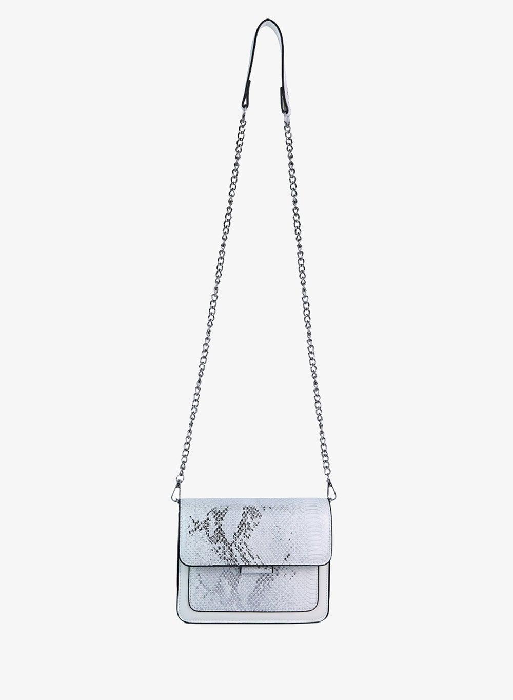 Reptile Print White Slingbag with Triple Compartments - Image 1