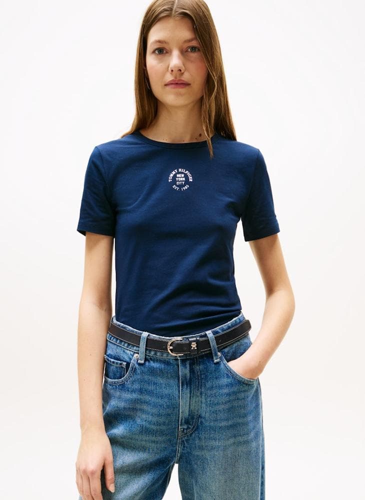 Tommy Hilfiger Stamp Logo Slim Crew Neck T-Shirt - Image 1