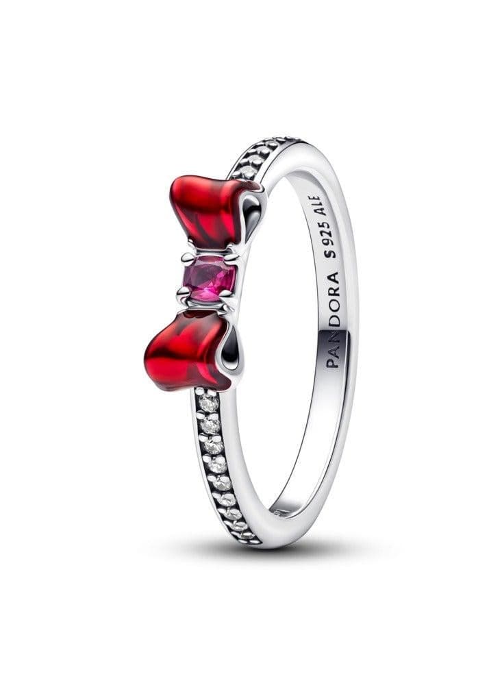 Disney Snow White Bow Ring with Fuchsia Crystal - Image 1