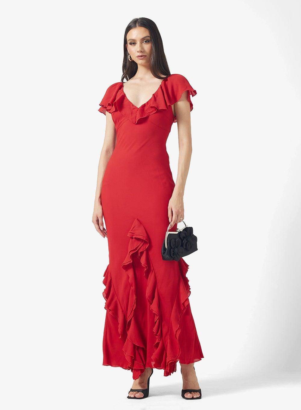 Uma Ruffle Cap Sleeve Maxi Dress - Image 1