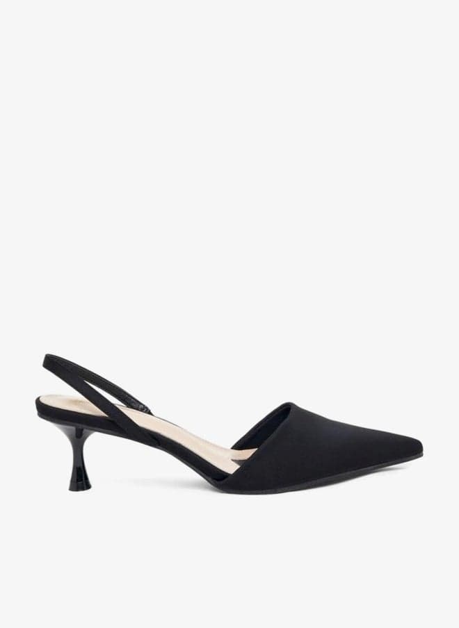 Pointed Toe Ankle Tie Kitten Heel Pumps - Image 1