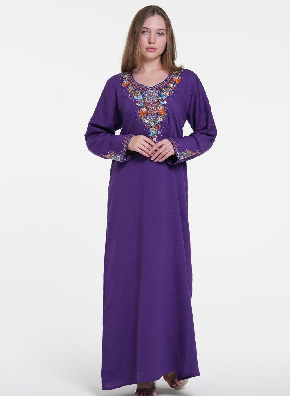 Printed Mukhawar Jalabiya – Arabian Traditional Women’s Dress - Image 1