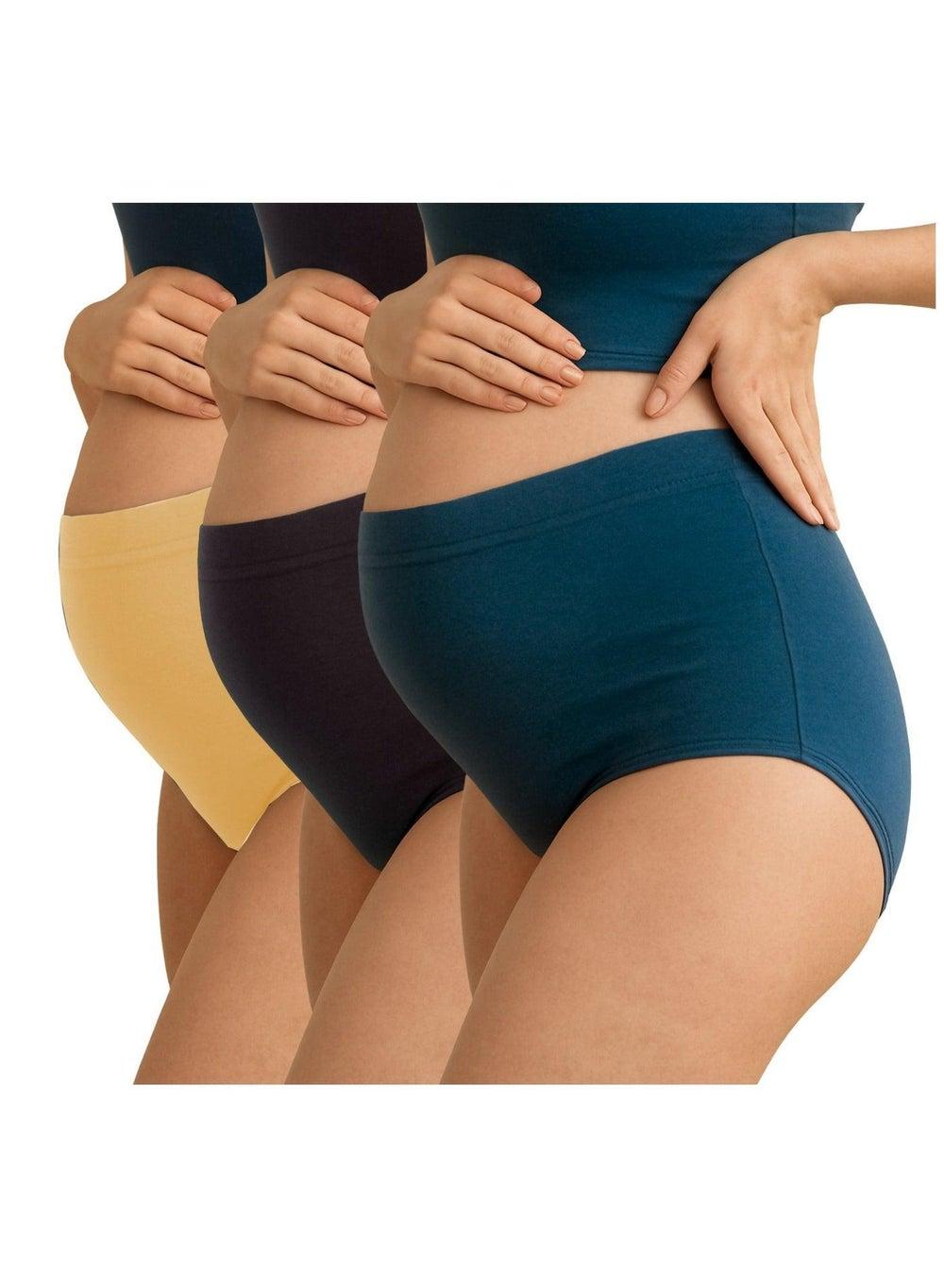 3-Pack Bamboo Cotton Maternity High Waist Support Panties - Image 1