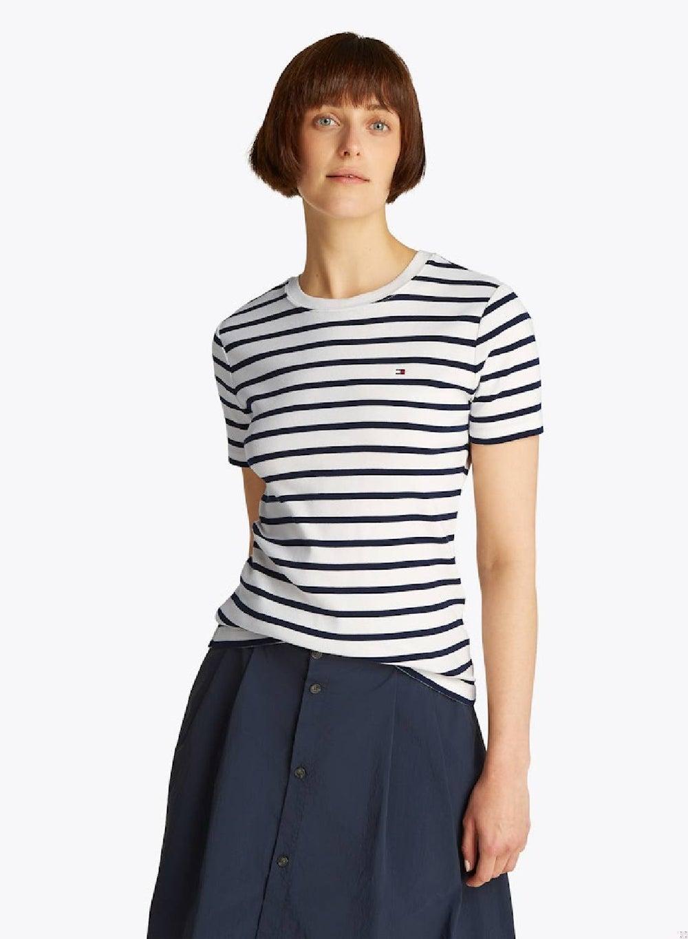 Tommy Hilfiger Flag Embroidery Slim Fit T-Shirt - Image 1