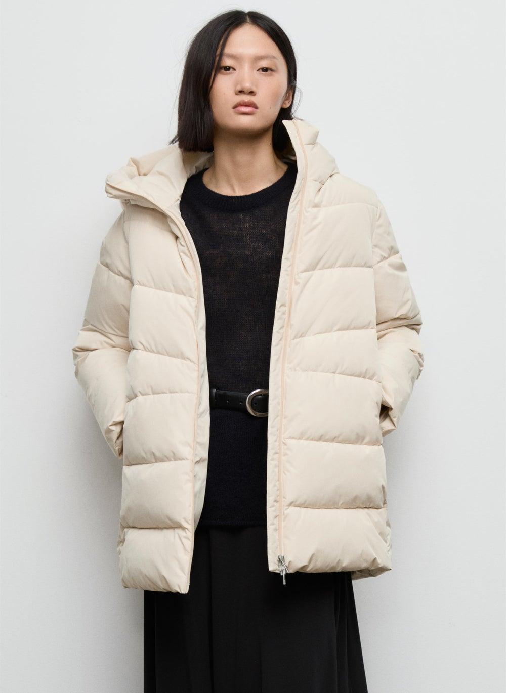 Hooded Quilted Puffer Coat with Double Zip - Image 1
