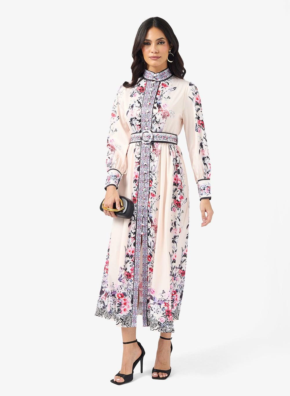 Abstract Print Maxi Dress – Modern Artistic Elegance - Image 1