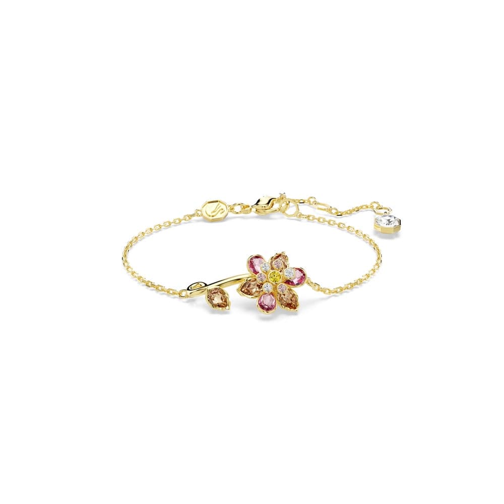 Idyllia Crystal Flower Gold-Tone Bracelet - Image 1