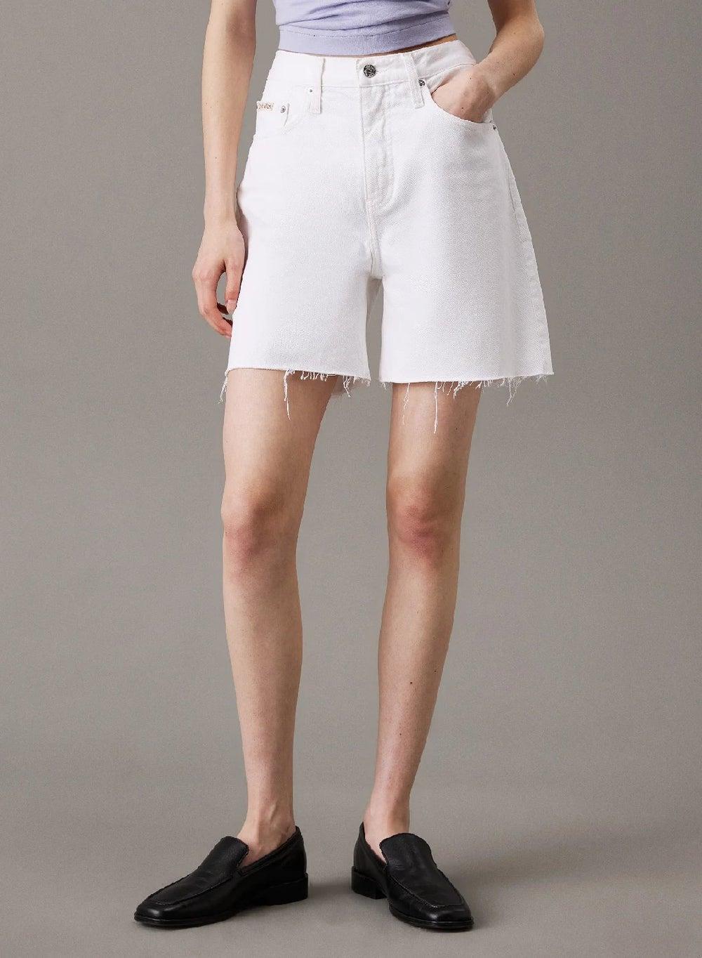 Calvin Klein White Denim Bermuda Shorts - Image 1