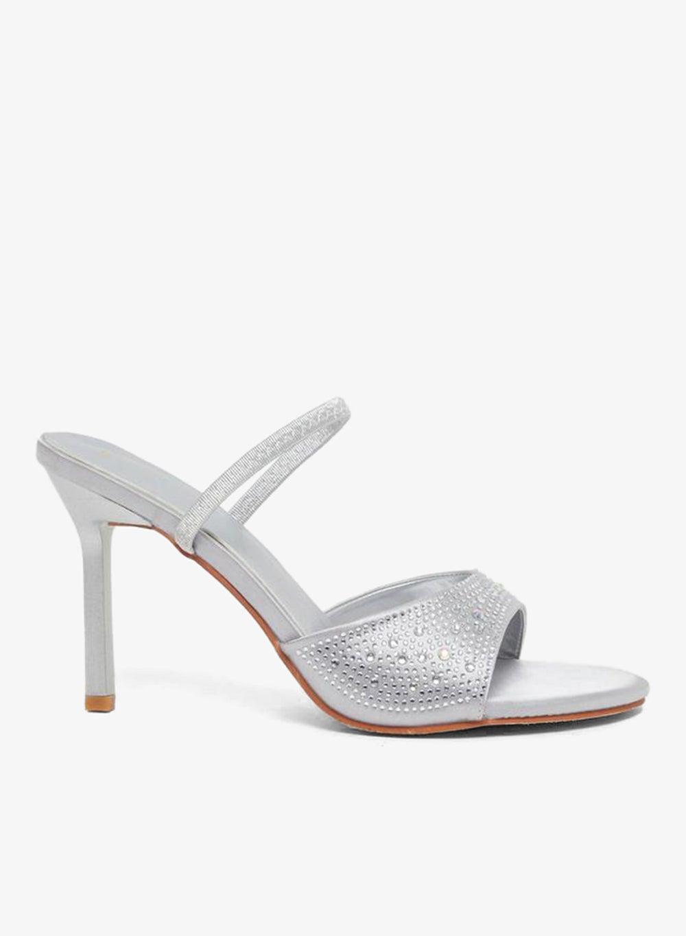 Styli Embellished Back Strap Stiletto Heel Sandals - Image 1