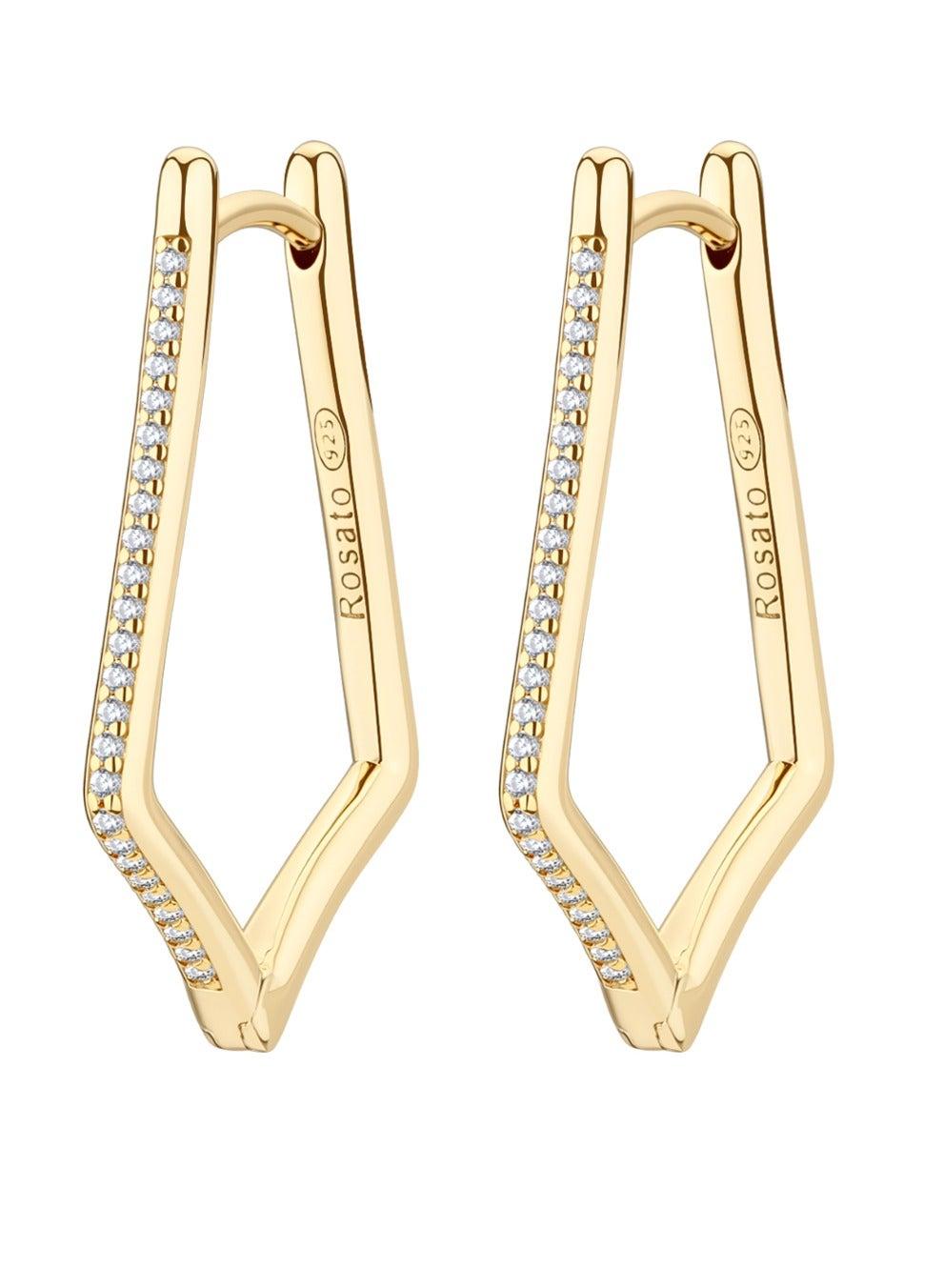 Sofia Gold Geometric Zirconia Stud Earrings - Image 1