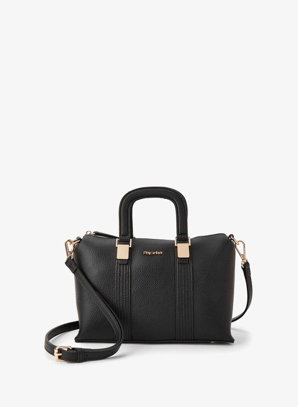 Textured Tote Bag with Zip Closure & Detachable Strap - Image 1