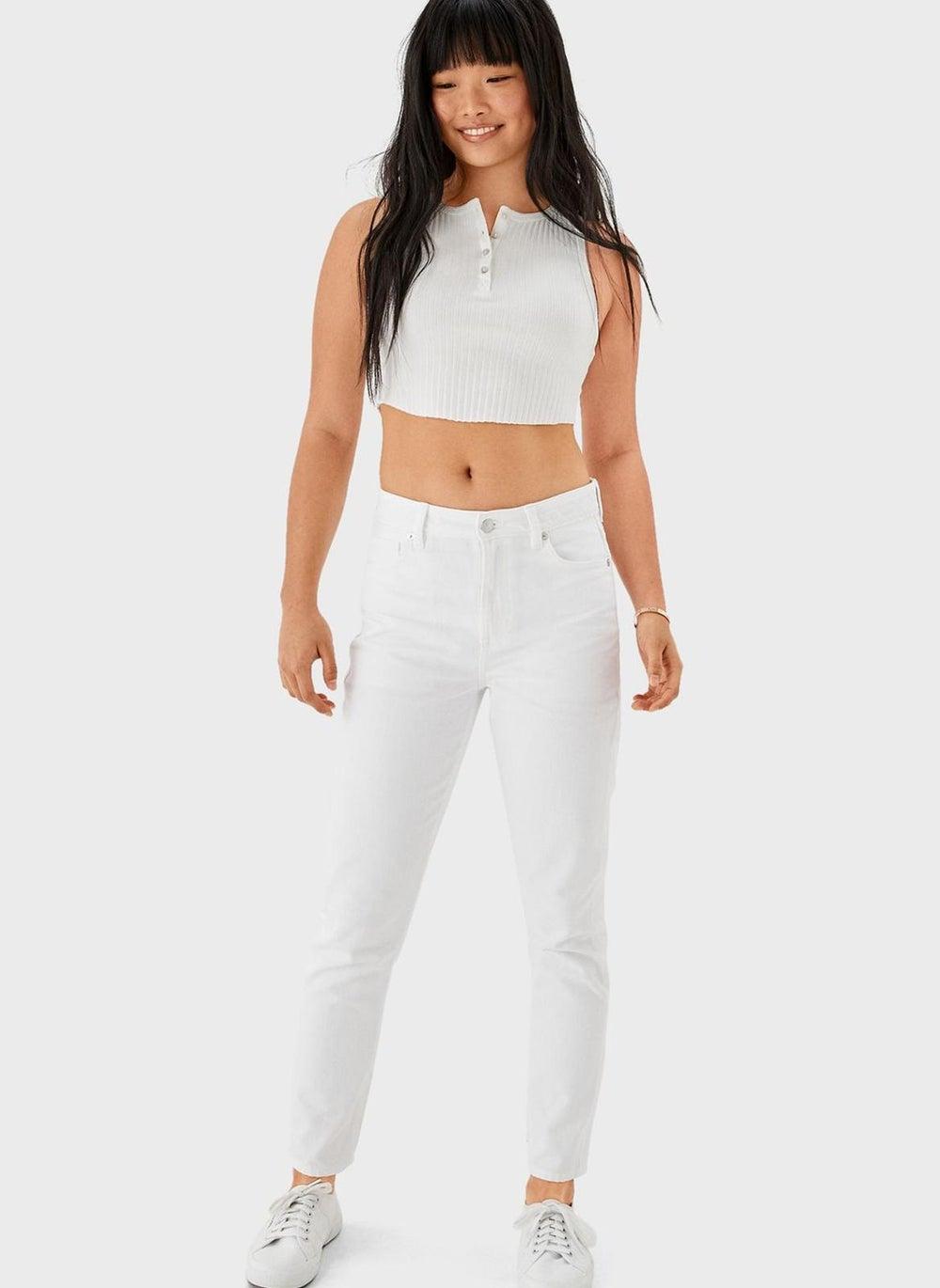 High Waist Mom Jeans Classic Fit Denim - Image 1