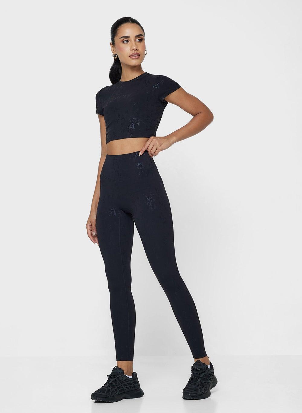 Seamless Marble Sculpting T-Shirt & Legging Set - Image 1
