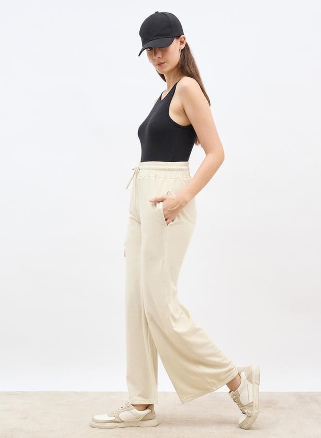 Styli Wide Leg Drawstring Joggers – Plain Essential - Image 1