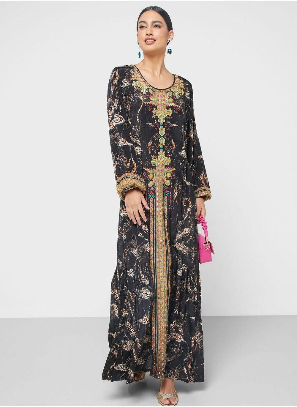 Embroidered Knitted Jalabiya – Lightweight Summer Elegance - Image 1