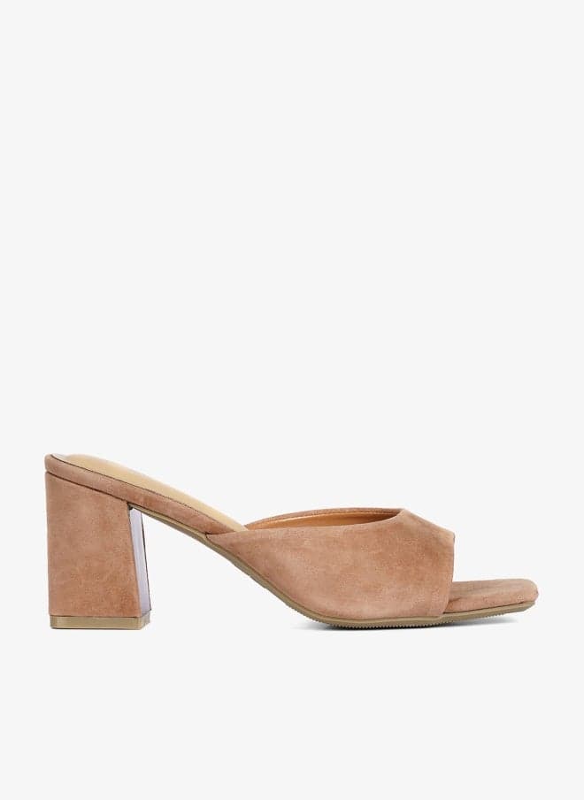 Elegant Ladies Block Mid Heel Sandals - Image 1