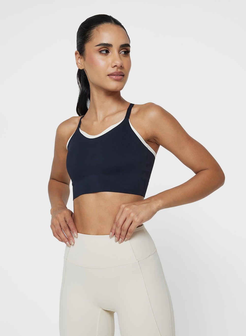 Contrast Trim Medium Coverage Sports Bra - Image 1