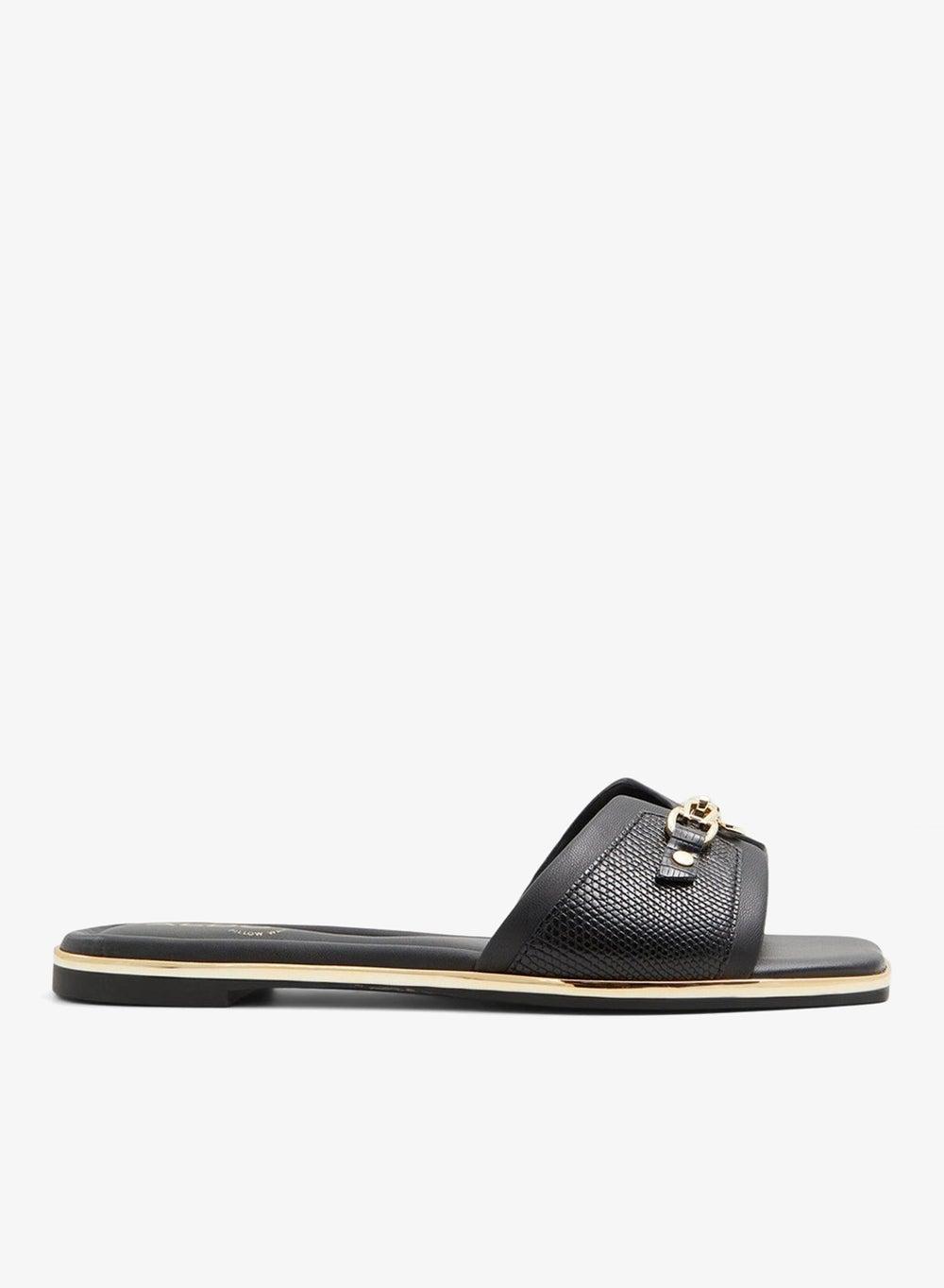 Alamassi Black Flat Casual Sandals - Image 1
