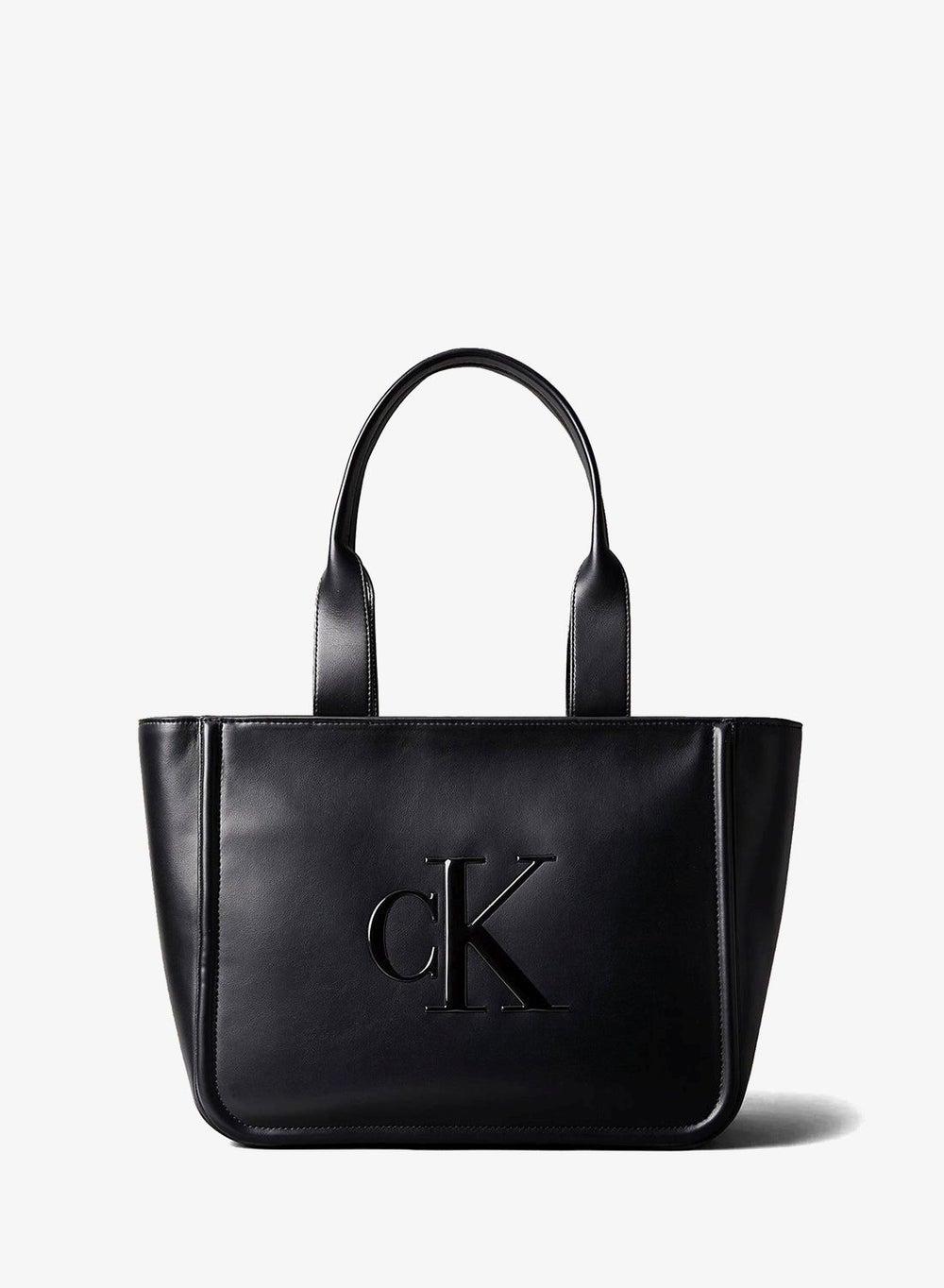Embossed Monogram Structured Tote Bag - Image 1