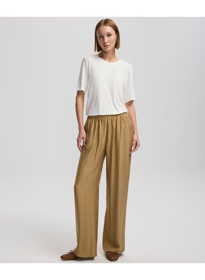 Relaxed Fit Textured Trousers - Image 1