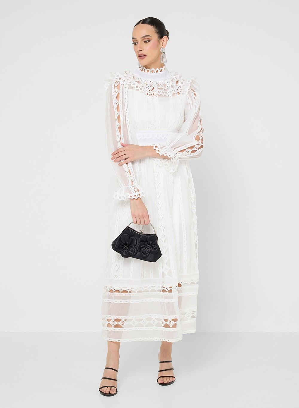 Ladder Lace Patterned Maxi Dress - Image 1