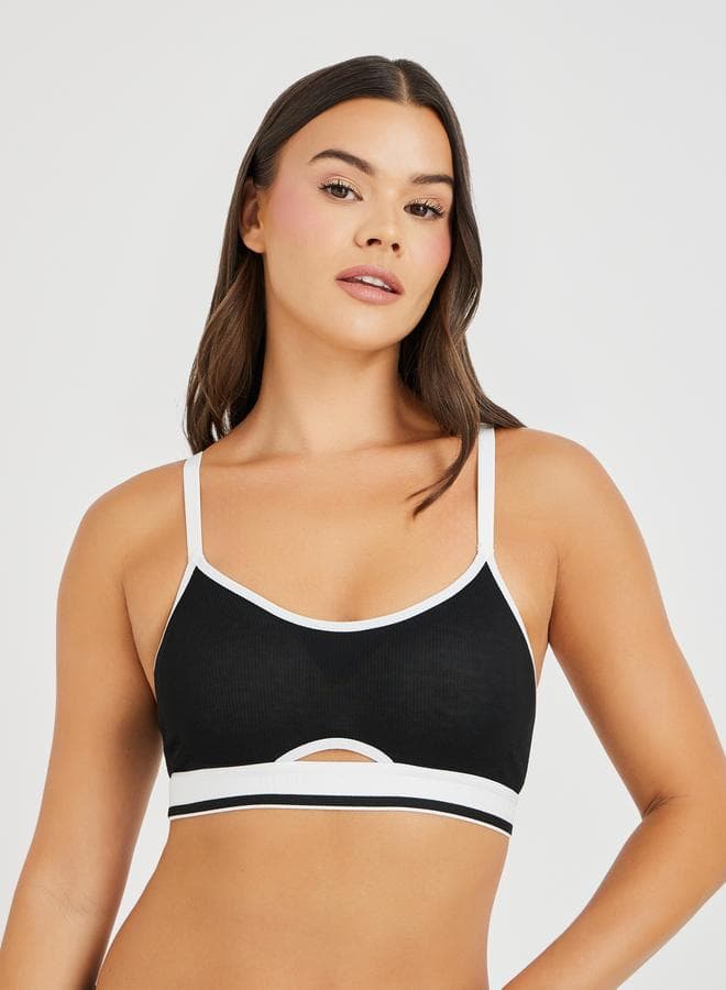 Non-Wired Crop Top with Contrast Detail - Image 1