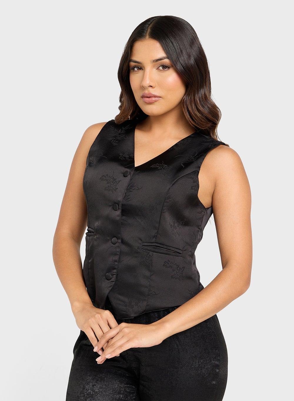 Self Textured Vest for Women - Image 1
