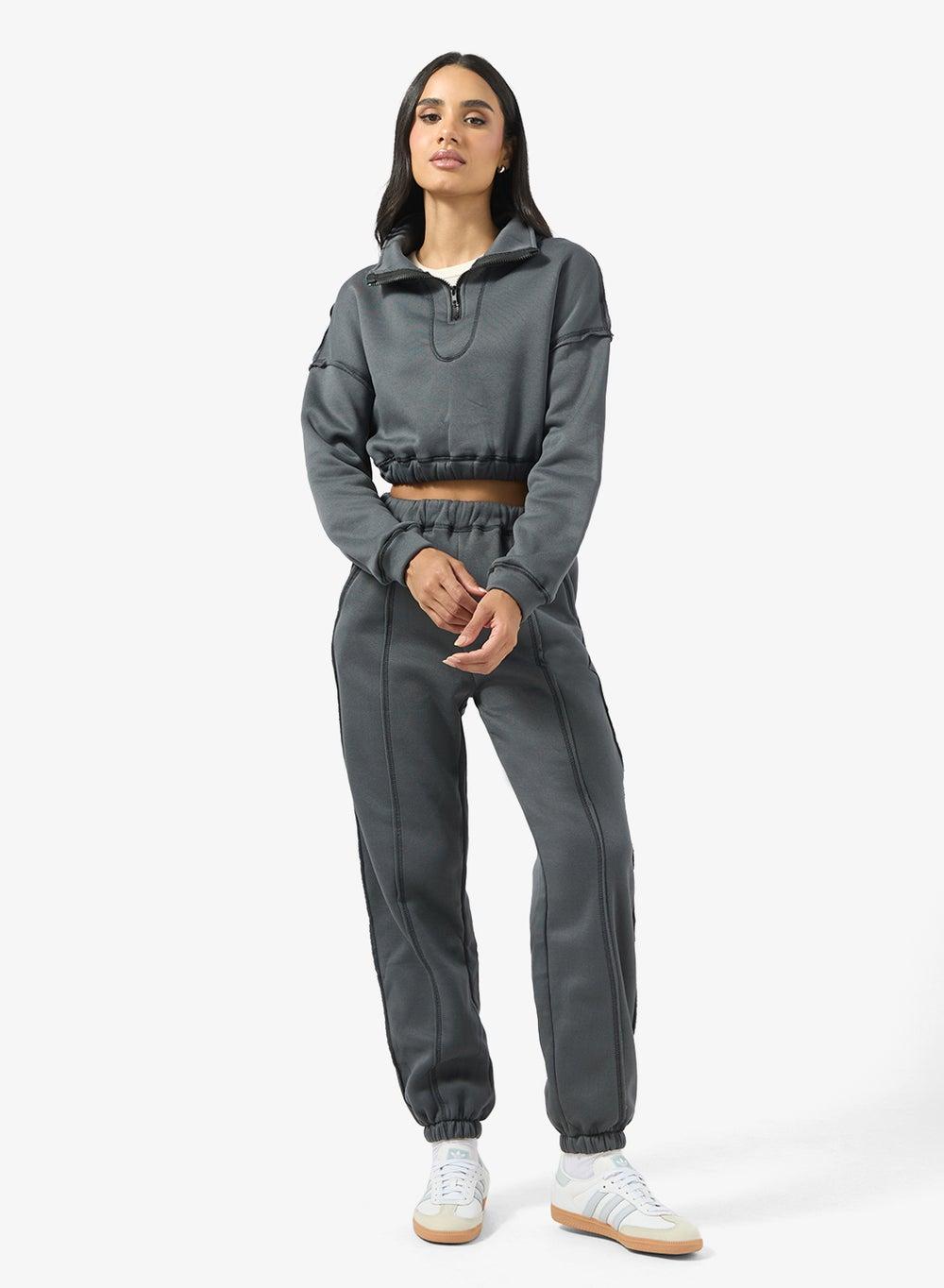 Zip Up Contrast Stitch Detail Tracksuit - Image 1