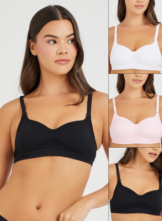 Pack of 3 Non-Padded Wired Seamless T-Shirt Bras - Image 1