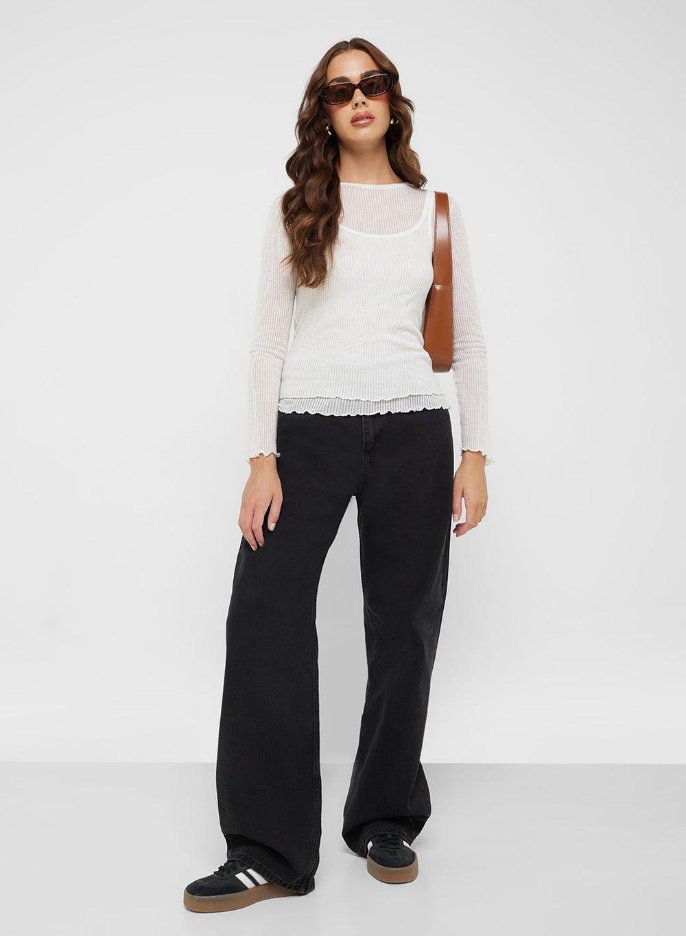 Mid Rise Straight Fit Jeans - Image 1