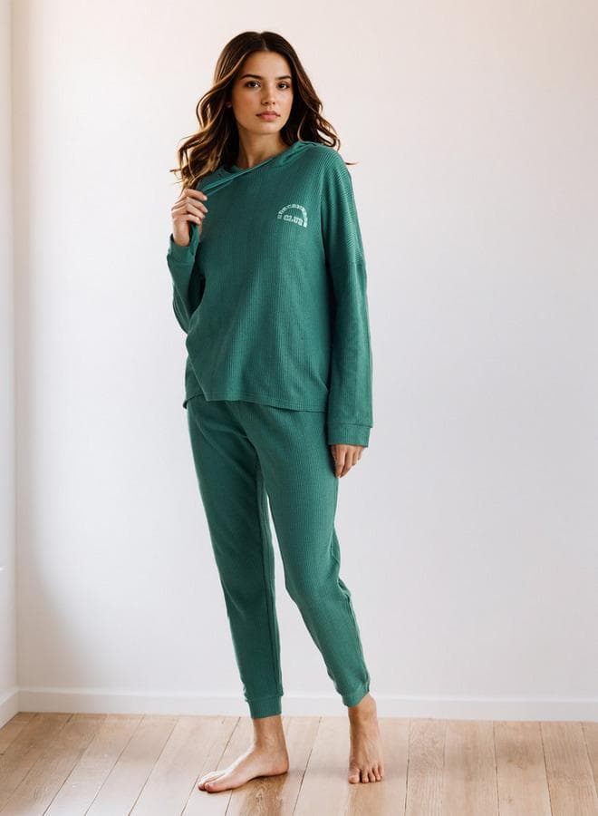 Waffle Textured Pyjama Set - Image 1