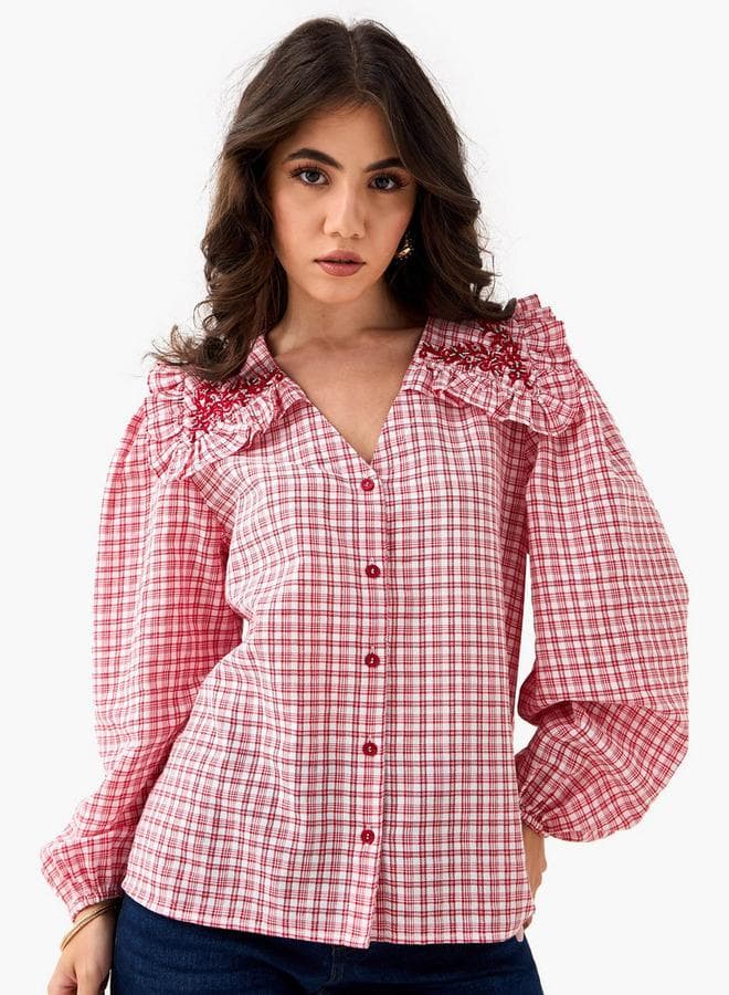 Lee Cooper Checked Embellished Shirt - Image 1