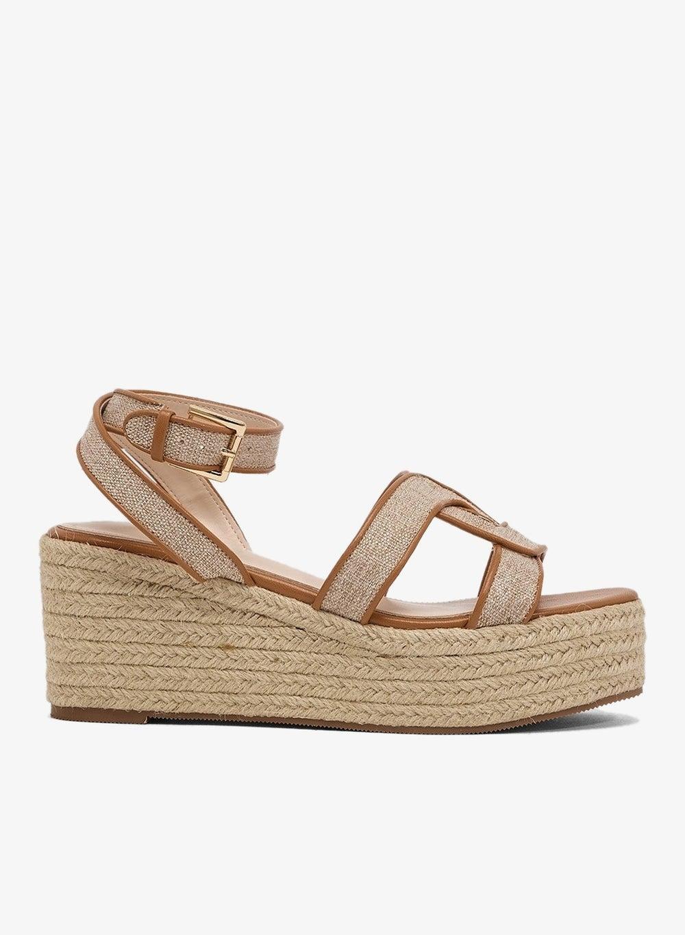 Contrast Trim Mid Wedge Sandal - Image 1
