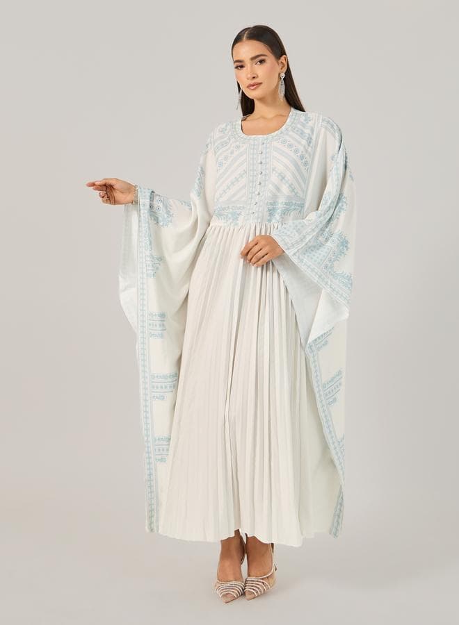 White Maxi Kaftan Dress - Image 1