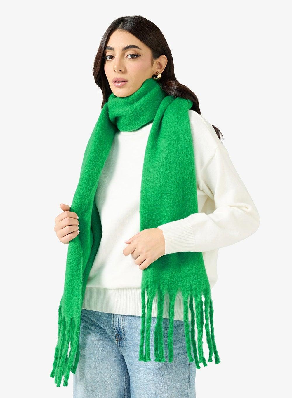 Soft Fluffy Tassel Scarf for Women - Image 1