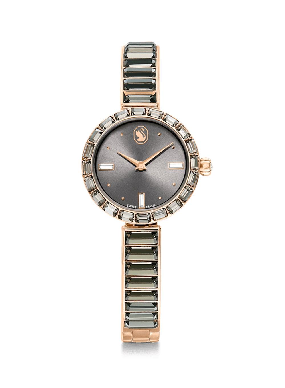 Rose Gold Steel Strap Analog Watch with Crystals - Image 1