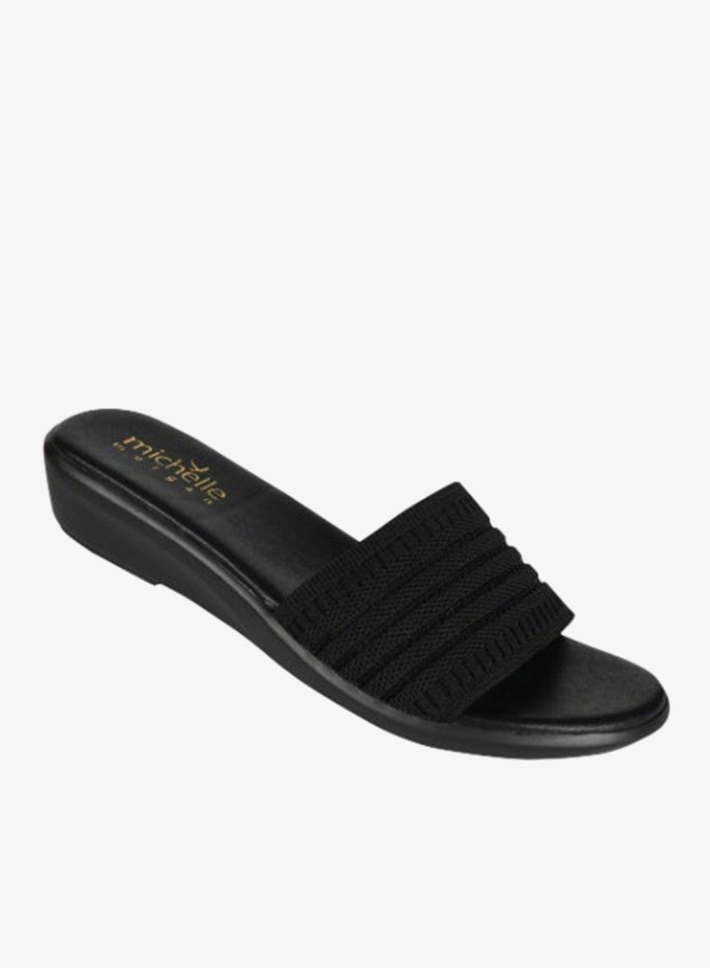 092-2573 Michelle Morgan Black Casual Mule Sliders - Image 1