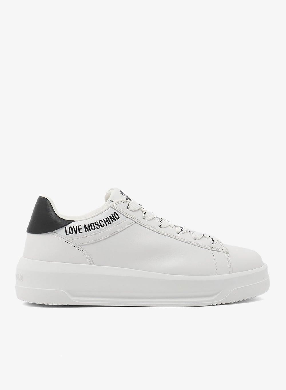 Logo Low Top Leather Sneakers with Chunky Rubber Sole - Image 1