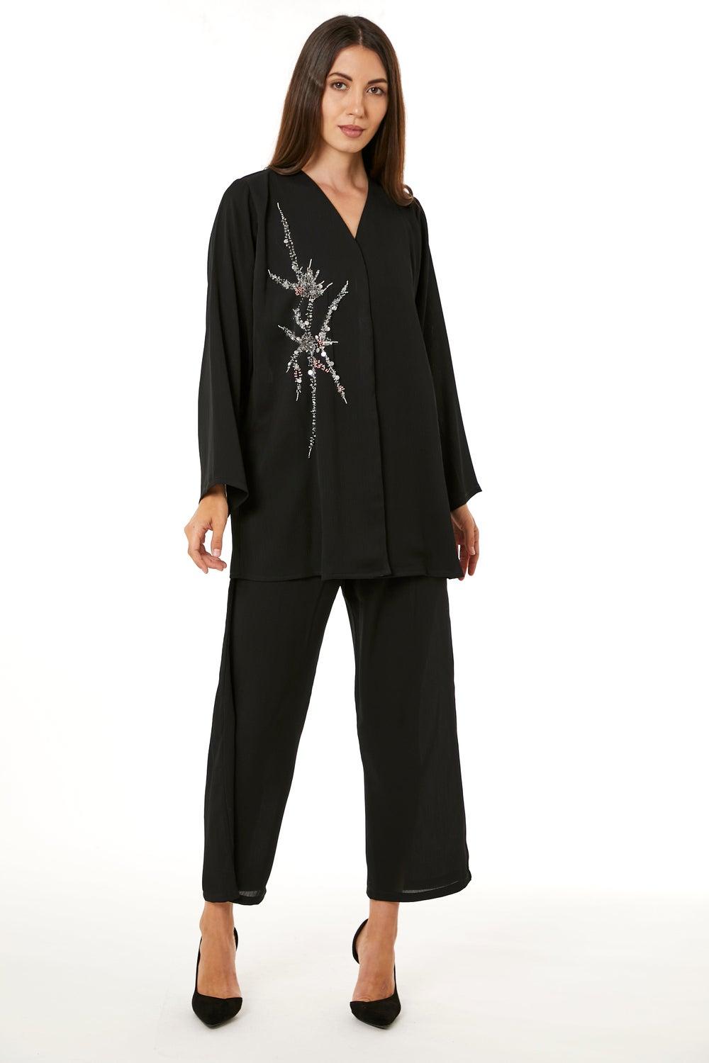 Embellished Long Sleeve Top & Pant Set - Image 1